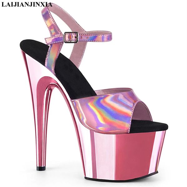 

sandals laijianjinxia 17 cm high-heeled nightclub dance shoes pole dancing model high heels women's, Black