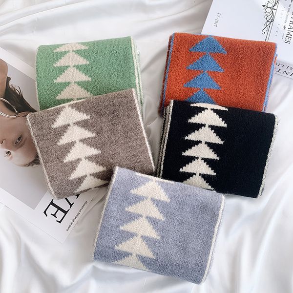 

korean series-style thickened knitting scarf female all-match student long narrow scarf neck warm shawl women, Blue;gray