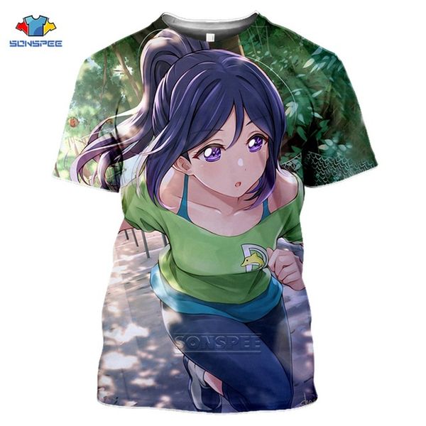 

anime girl love live summer aesthetic pink homme 3d print shirts hentai hippie aesthetic men clothing