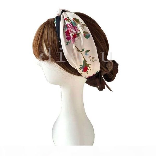 

designer g silk cross elastic women headbands fashion luxury girls flowers hair bands scarf hair accessories gifts headwr1a54#, Silver