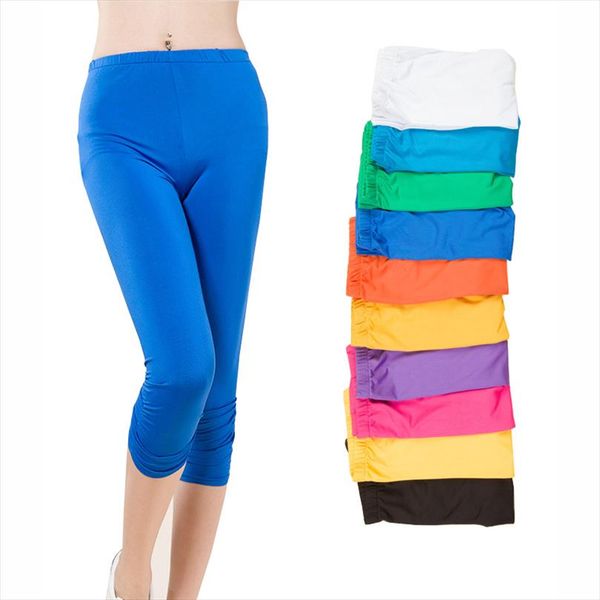 

candy colors lady fashion leggings plus size l 4xl high elastic waist lady fashion skinny pants good quality capris, Black