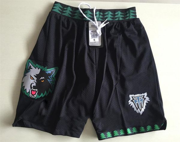 

2020 retro authentic min running basketball jersey shorts minnesota timberwolves jersey state men and youth short jerseys, Black