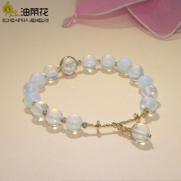 

exquisite natural stone beads bracelet opal violet jades crystal zinc alloy woman girl child yoga christmas gift charm jewelry, Black