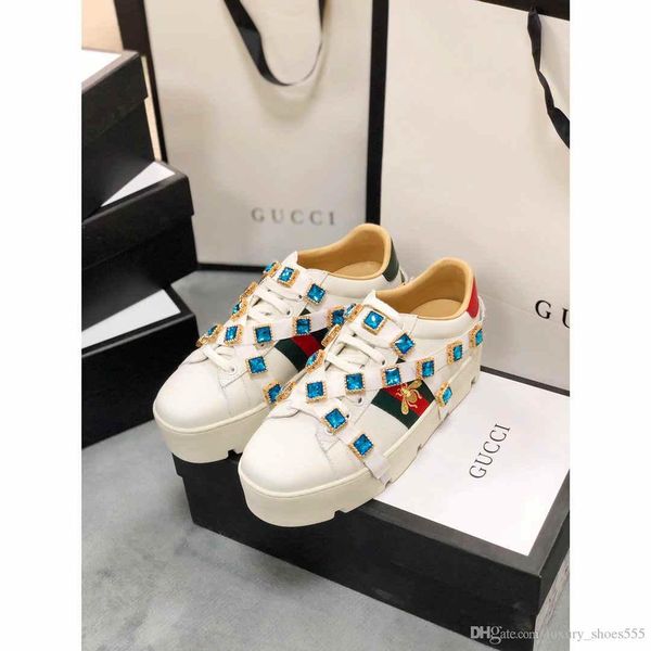 

bee diamond fashion ace embroidered sneakers, r brand casual sneakers, flat size 35-40 (with original box