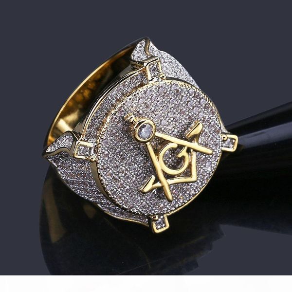 

медь мирко pave cz камень hip hop масон ring весь iced out cz камень кольцо br024, Silver