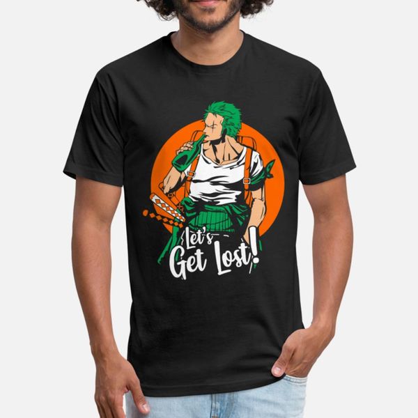 

zoro let s get lost t shirt men designing 100% cotton plus size 3xl costume graphic comical spring autumn letters shirt