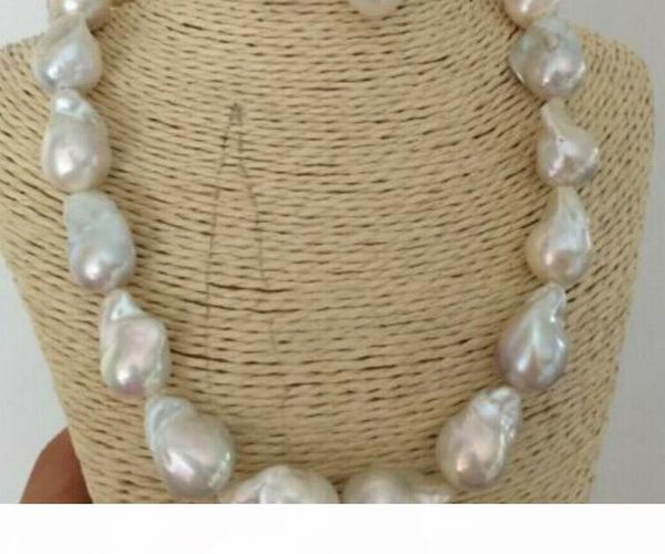 

fine pearls chain stunning rare 20-25mm south sea white boque pearl necklace, Silver