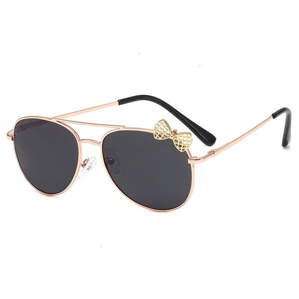 

double girls sunglasses cute bow beam metal frame kids glasses children outdoor goggles decorative party eyewear ch01, Blue