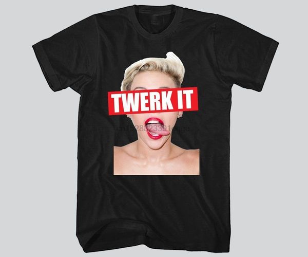 

miley cyrus twerk it tongue out t-shirt summer new print man cotton fashion