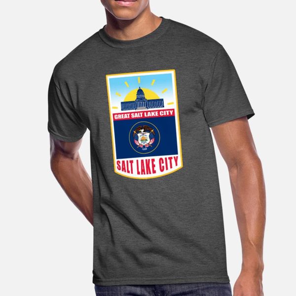 

utah salt lake city t shirt men printing cotton plus size 3xl pattern famous authentic summer pattern shirt