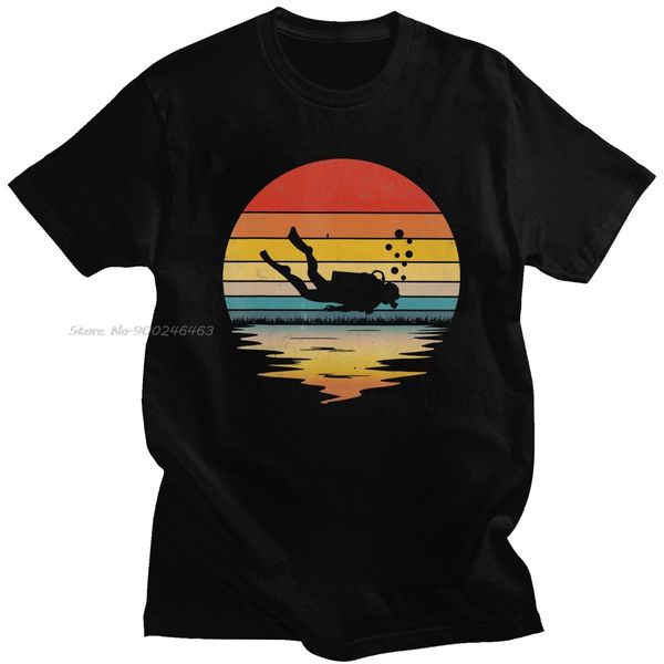 

урожай ретро скубадайвинг тенниска men cotton 80s scuba diver подарков tshirt погружение lover тройник с коротким рукавом graphic tshirt оде