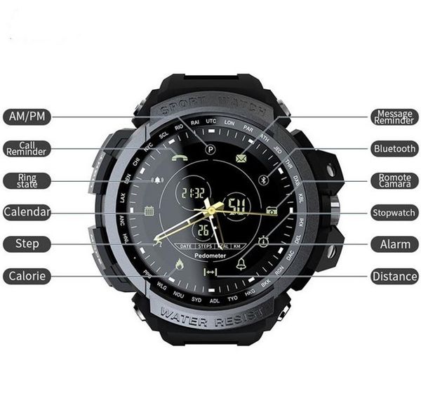 

retail smart watch ip68 bracelet men sport women tracker professional 5atm digital reminder health call wristwatch with waterproof box deuo, Slivery;brown