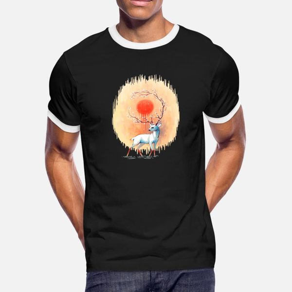 

deer stag t shirt men create 100% cotton plus size 3xl letters loose breathable summer style natural shirt