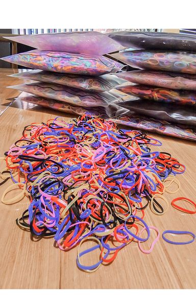 

children and girls have colorful hair accessories, Slivery;white