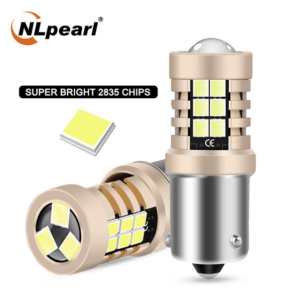 

nlpearl 2x signal lamp p21w led 1156 ba15s bau15s led bulbs 21smd 2835 chips 1157 bay15d p21/5w car brake reverse lights 12v