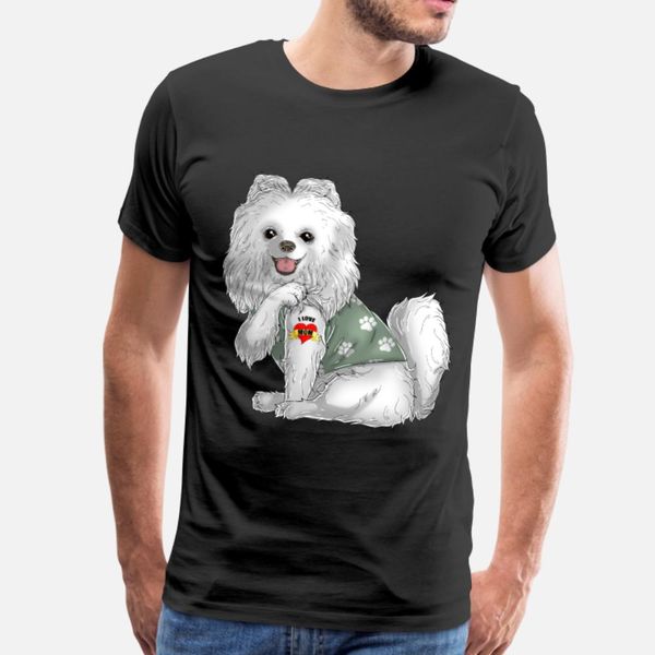 

i love mom tattoo pomeranian mama mother s day t shirt men custom 100% cotton round neck natural crazy basic summer style standard shirt