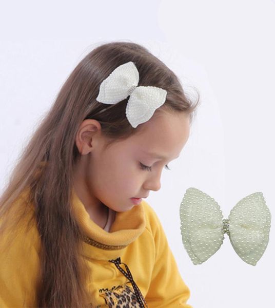 

kids hair bowknot pearl barrettes wedding bridal accessories hairpin girls double layer clips for children bh1645 tqq