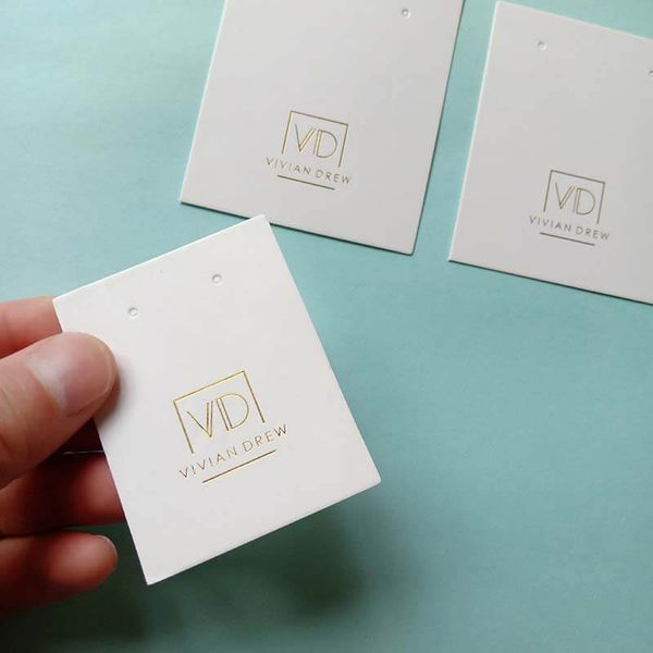 

wholesale 1000pcs/lot custom earring necklace cards with your logo - cardboard paper packaging jewelry display cards | tags t200808, Black;white