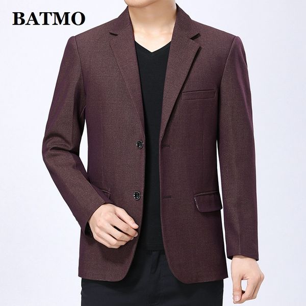 

batmo 2020 new arrival smart casual blazer men,men's casual suits,men's wine red jackets plus-size m-3xl 04, White;black