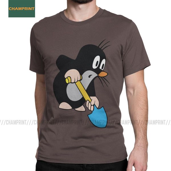 

юмор mole копаем футболки для мужчин cotton t shirt krtek маленький maulwurf симпатичный мультфильм с коротким рукавом майка плюс размер top