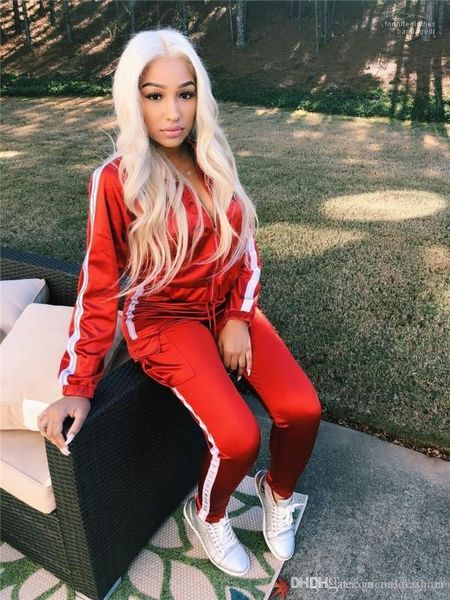 

loose female clothing womens 3m reflective 2pcs set womens autumn panelled ladies 2pc pants casual, White