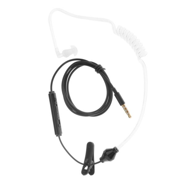 satin al tek kulaklik anti radyasyon fbi kulaklik mono kulak kulaklik mic ve akilli anahtari ile 3 5 mm mono hollow hava tup kablolu kulaklik