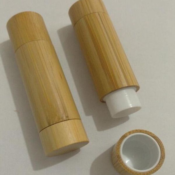 50pc / lote 5g bambu lábio vazio recipiente bruto tubo batom recipiente DIY, 5ml labial tubos de bambu batom tubo