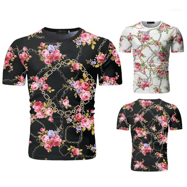 

мужская мода летняя одежда mens конструктора t рубашки мужские crew neck с коротким рукавом цветочные печати рубашки, White;black