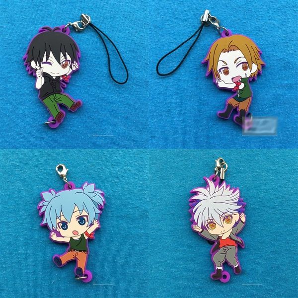 

1pcs anime pendant assassination classroom korosensei rubber keychain cosplay prop mobile phone decor keyring gift, Silver