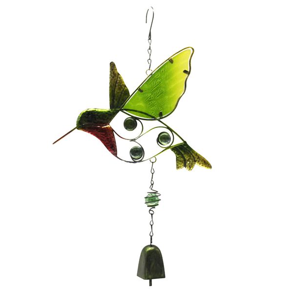 

outdoor garden wind chimes glass hummingbird bell pendant door crafts indoor