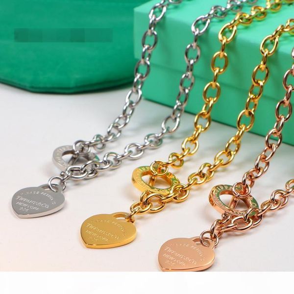 

2020 ожерелья канала нового titanium стал любовью сердца для женщин свадебных украшений роскоши дизайнера ожерелье себе jewelry гг, Silver