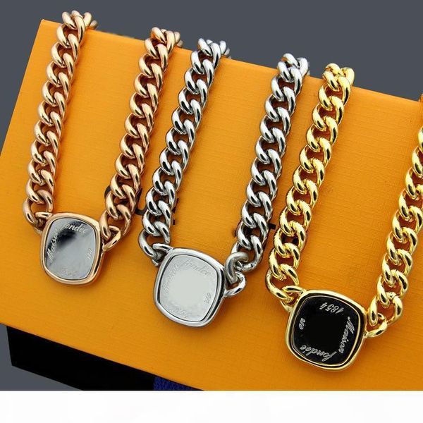 

men thick punk 18k golden necklace classic women party wedding necklaces, Silver