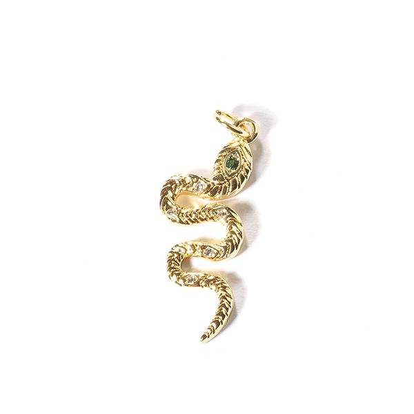 

new design copper micro pave cz zircon snake charm pendants for jewelry making findings diy necklace making, Bronze;silver
