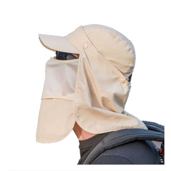 

men's foldable sun hat uv protection wide brim sun hat face neck protection summer outdoor climbing beach dual use, Blue;gray
