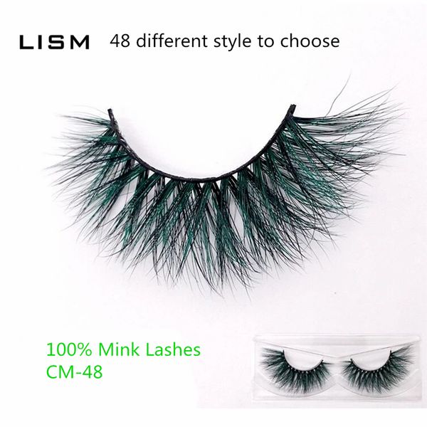 

false eyelashes color luxury mink lashes wholesale natural long individual thick fluffy colorful makeup extension tools lash box