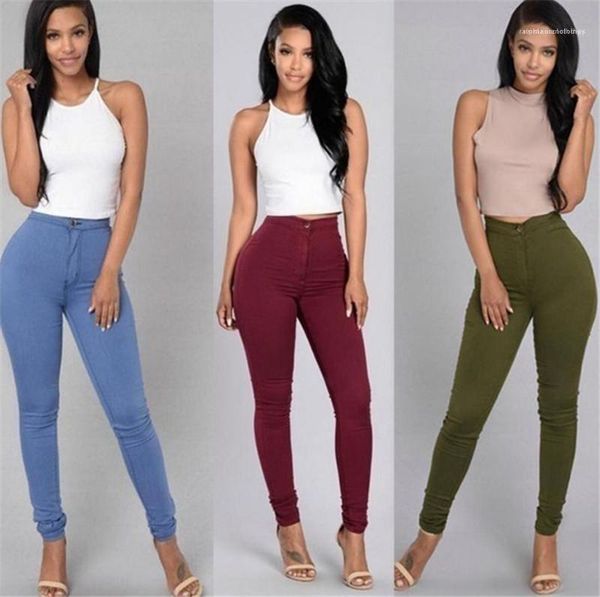 

skinny full length pant high waist fashion button fly pants pure colors womens designer pencil pants, Black;white