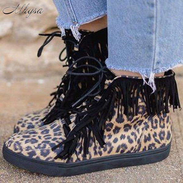 

2020 autumn winter new style boots women's fashion high-canvas shoes women warm short boots leopard print d1610, Black