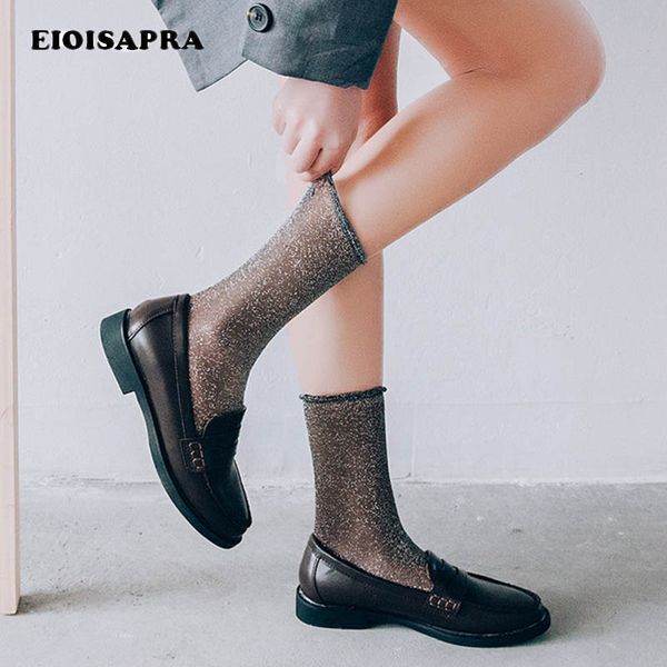 

eioisapra]gold silver silk ultra-thin transparent socks lace edge shiny socks japan harajuku women calcetines mujer, Black;white