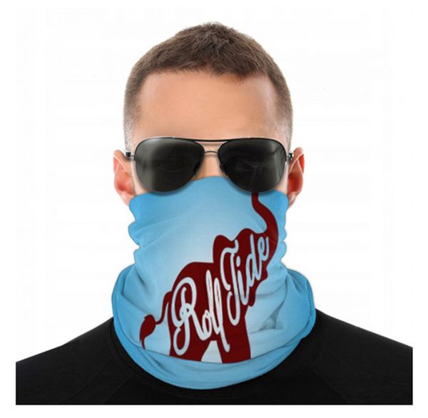 

ncaa alabama crimson tide seamless neck gaiter shield scarf bandana face mask uv protection motorcycle cycling riding running headbands, Black