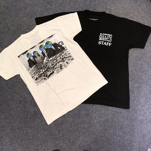 

19ss travis scott astroworld staff tee casual street skateboard short sleeves summer breathable men women t-shirt hftttx024, White;black