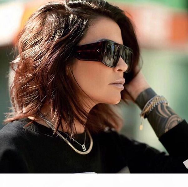 

4s105 fashion designer sunglasses for women big square frame new sunglasses simple atmosphere wild style uv400 protection lens eyewear, White;black