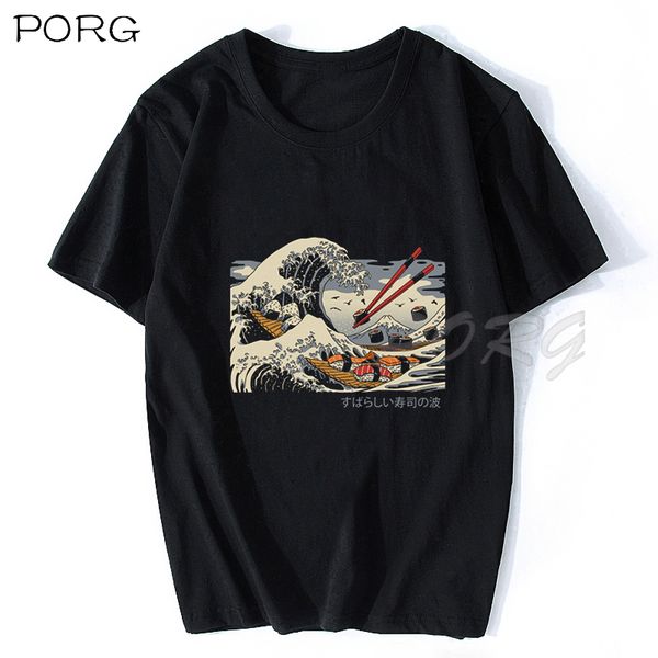 

the great sushi wave graphic men's t-shirt japan anime oversized t shirt printed men clothing harajuku fashion boyfriend gift