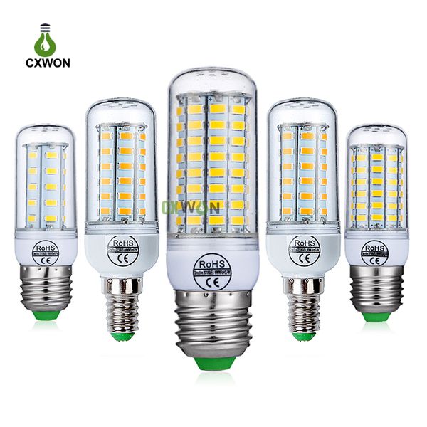 LED de milho Bulbo 110V 220V SMD 5730 24 36 48 56 69 72 LEDs lâmpadas do candelabro Vela de milho lâmpada para Início de iluminação