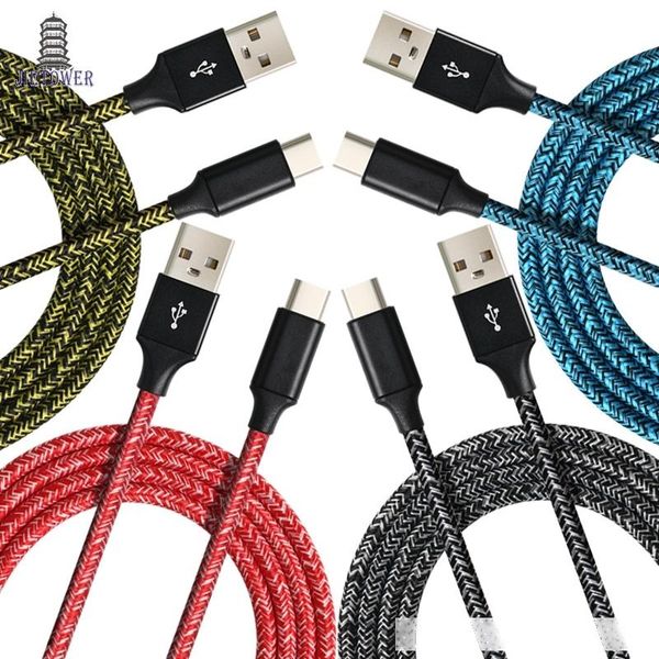 

500pcs/lot colorful cloth yarn 1m 2m 3m fabric nylon braided micro 5pin / type-c data cable for huawei xiaomi ht