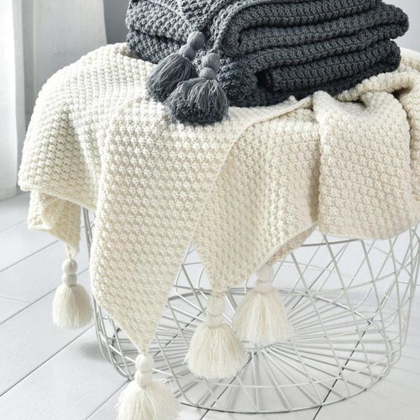 

nordic sofa blanket office nap shawl knitted wool blanket leisure air conditioning bed