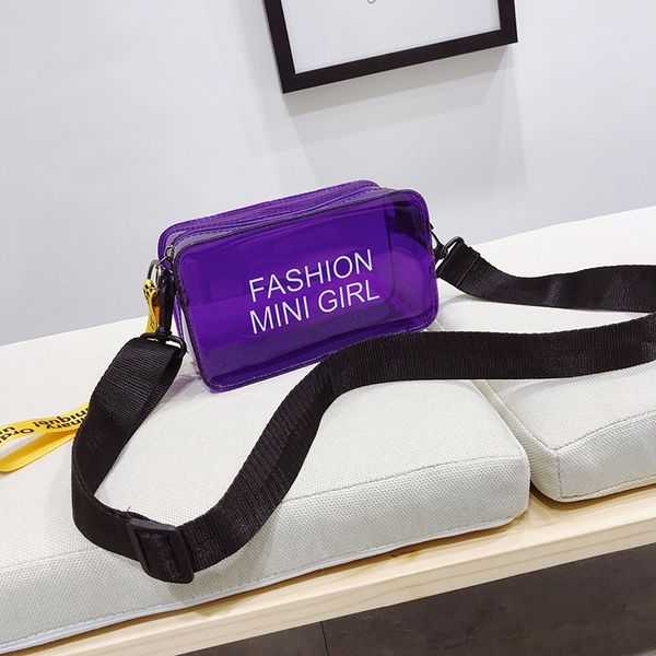 

female crossbody bags for women 2020 letter print small square shoulder messenger bags ins wild pvc jelly handbag