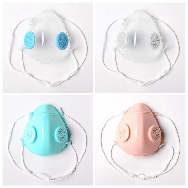 

designer masks transparent double breathing valve face mouth cover reusable respirator face shield protective clear mouth cover dha794