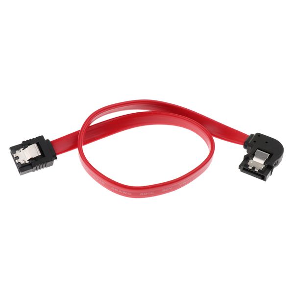 

12 inch sata iii cables 6gbps 90 degrees left angle with locking latch red