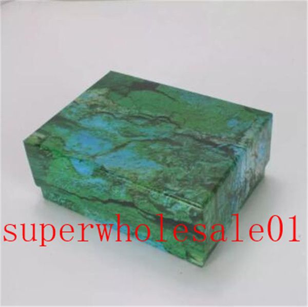 

new luxury green watch box gift case for rolex watches booklet card tags and papers in english swiss watches boxes 9033, Black;blue