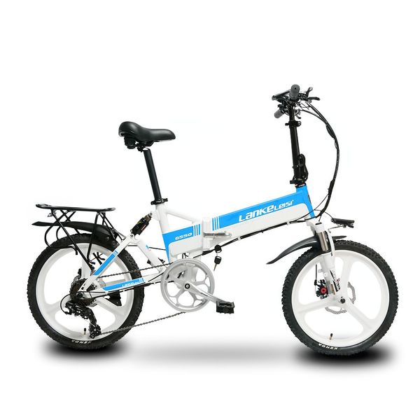 

electric bike 48v two wheel electric bicycle 240w 10ah full front and rear oil suspension foldable smart electric scooter, Silver;blue